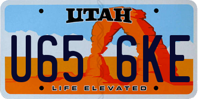 UT license plate U656KE