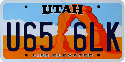 UT license plate U656LK
