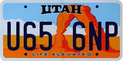 UT license plate U656NP