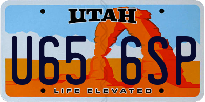 UT license plate U656SP
