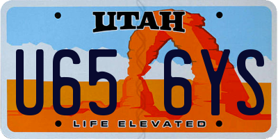 UT license plate U656YS