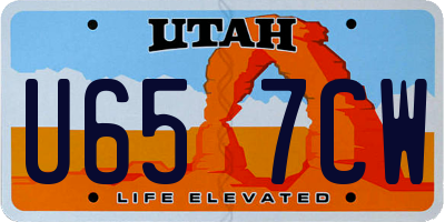 UT license plate U657CW