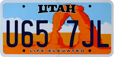 UT license plate U657JL