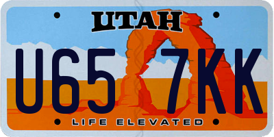 UT license plate U657KK