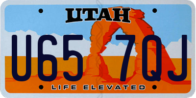 UT license plate U657QJ
