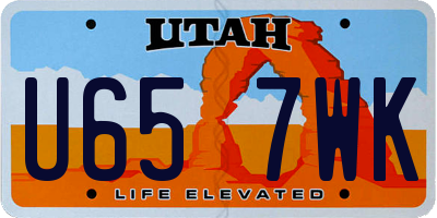 UT license plate U657WK