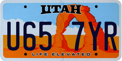 UT license plate U657YR