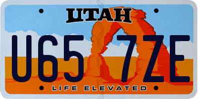 UT license plate U657ZE
