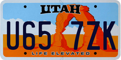 UT license plate U657ZK