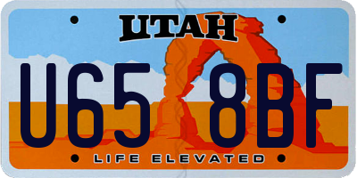 UT license plate U658BF