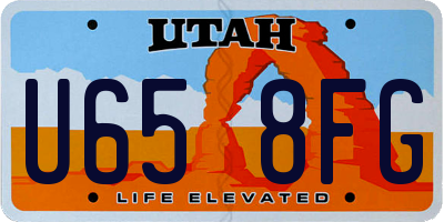 UT license plate U658FG