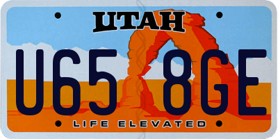 UT license plate U658GE