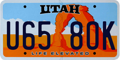UT license plate U658OK