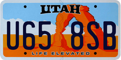 UT license plate U658SB