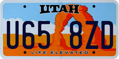 UT license plate U658ZD