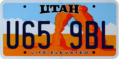 UT license plate U659BL