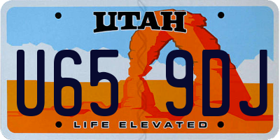UT license plate U659DJ