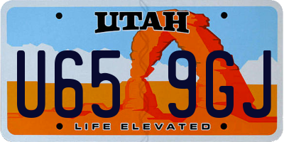 UT license plate U659GJ