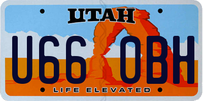 UT license plate U660BH