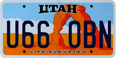 UT license plate U660BN