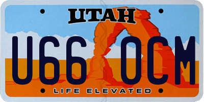 UT license plate U660CM