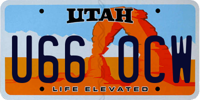UT license plate U660CW