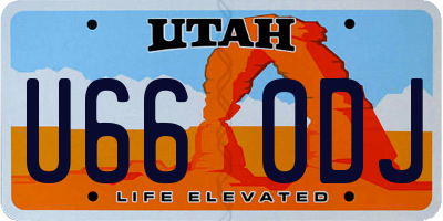 UT license plate U660DJ