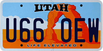 UT license plate U660EW