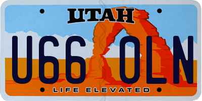 UT license plate U660LN