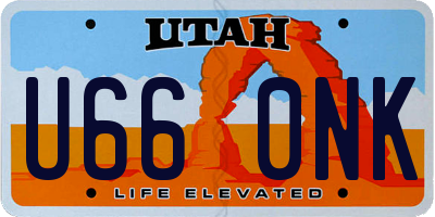 UT license plate U660NK