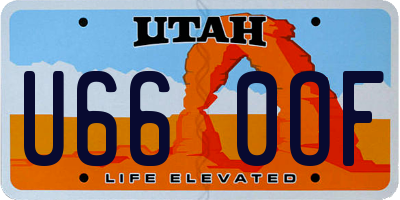 UT license plate U660OF