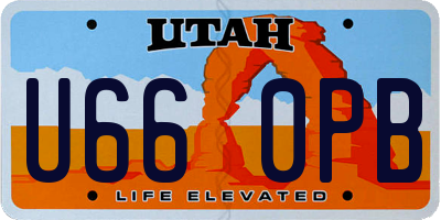UT license plate U660PB