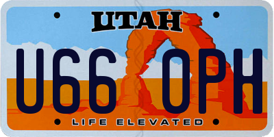 UT license plate U660PH