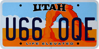 UT license plate U660QE