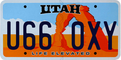 UT license plate U660XY