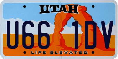 UT license plate U661DV