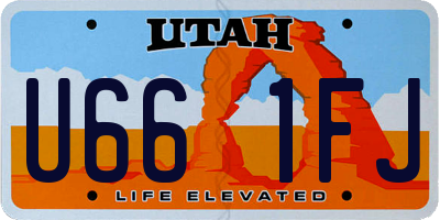 UT license plate U661FJ