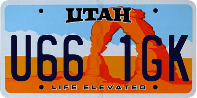 UT license plate U661GK