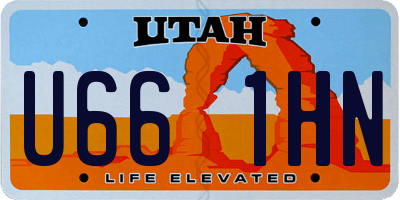 UT license plate U661HN