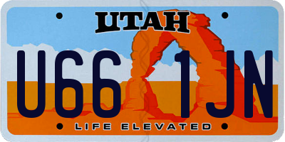 UT license plate U661JN