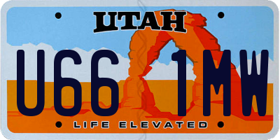 UT license plate U661MW