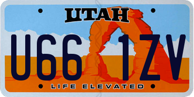UT license plate U661ZV