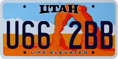 UT license plate U662BB