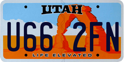 UT license plate U662FN
