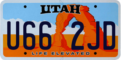 UT license plate U662JD