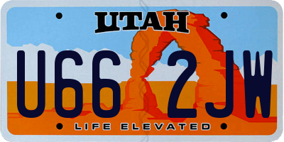 UT license plate U662JW