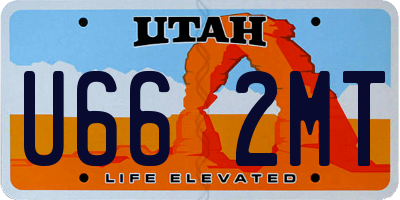 UT license plate U662MT