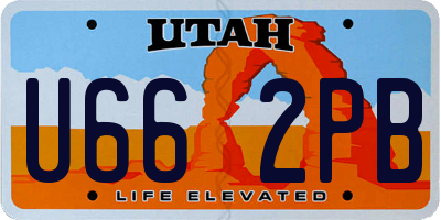UT license plate U662PB