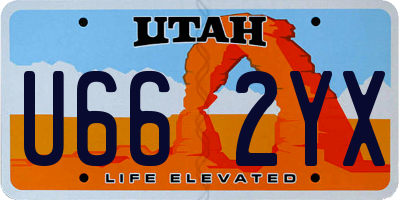 UT license plate U662YX