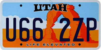 UT license plate U662ZP